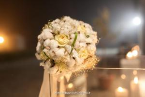 bouquet invernare con fiori di cotone