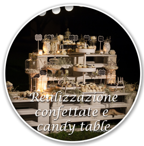 realizzazione confettate e candy table matrimonio