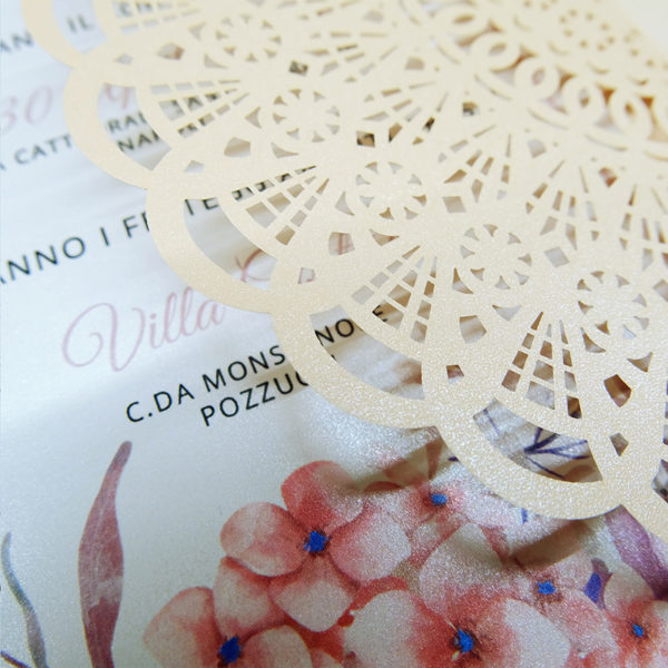 Partecipazione lasercut shabby kraft