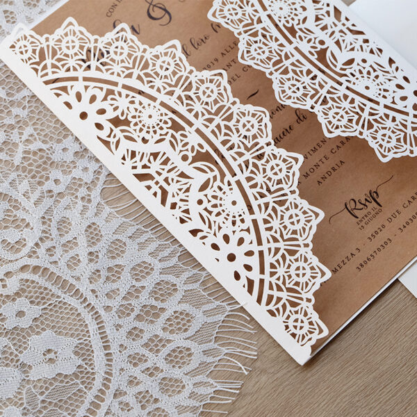 nvito Partecipazione lasercut taglio laser boho